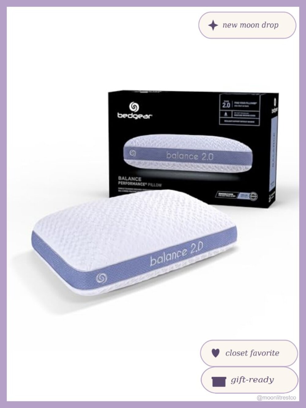 Bedgear Balance Performance Pillow 2.0 Moisture Wicking Medium Firm Washable